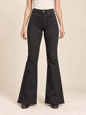 Levi’s 726 High Rise Flare Black Stretch Jeans Size 26
